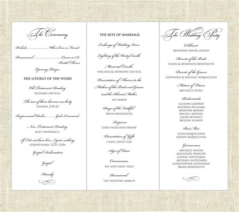 wedding program templates printable|Free Wedding Program Templates .